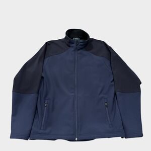 LL Bean Softshell Jacket Men's Large Tall Blue Two Tone Full Zip ODAR3